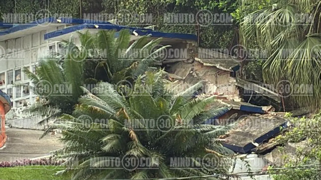 Comunidad de La América piden ayuda: parte del Cementerio Parroquial colapsó y solo pusieron «un plástico verde»