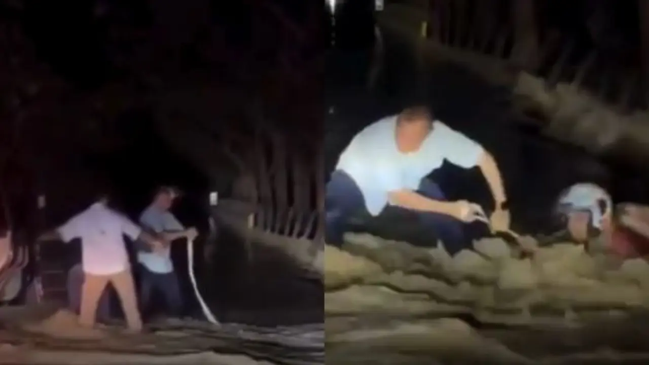 ‘Con un cinturón y cadena humana’: gobernador de Córdoba salvó a un motociclista atrapado por una creciente del río Sinú