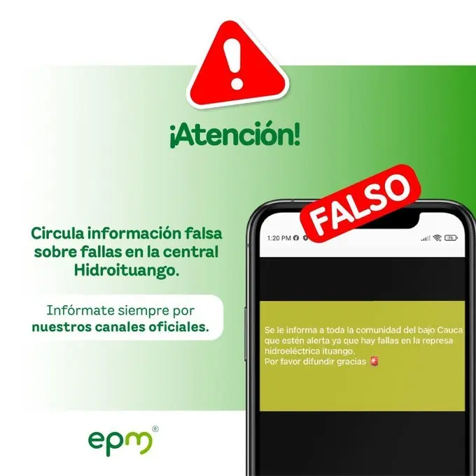 EPM desmiente información sobre fallas en HIdroituango