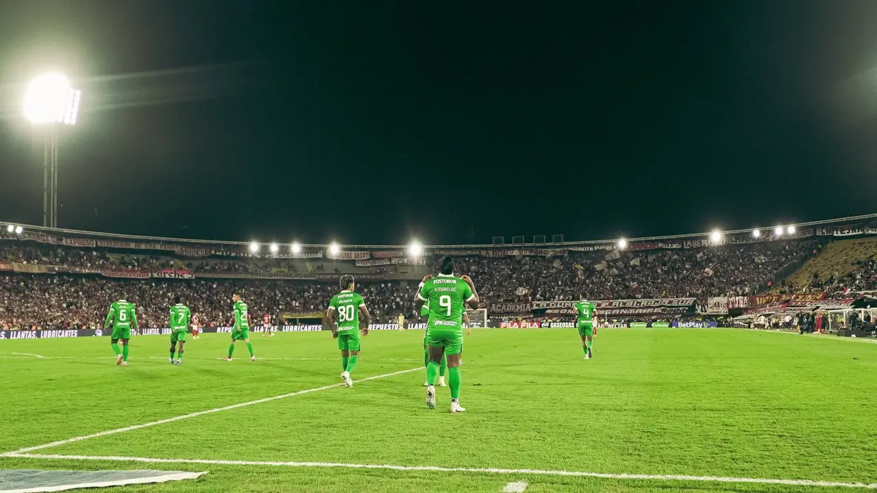 Morelos en una imagen de Atlético nacional, tras convertir doblete ante santa fe