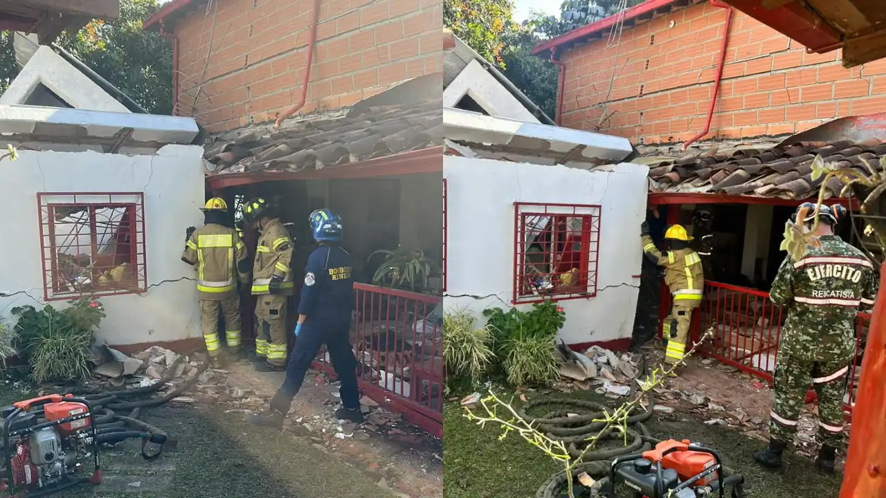 ¡Explosión sacude vivienda en Rionegro! Buscan a persona atrapada entre los escombros