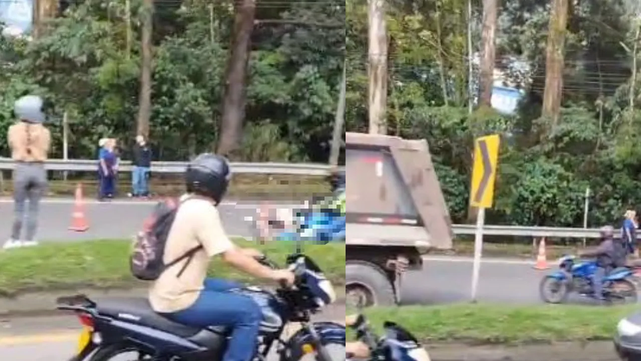 ¡Qué tragedia! Motociclista murió tras ser arrollada por una volqueta en la Variante de Caldas
