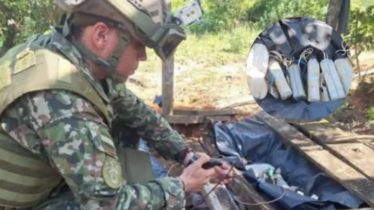 Ejército neutralizó explosivos del Clan del Golfo en zona rural de El Bagre 