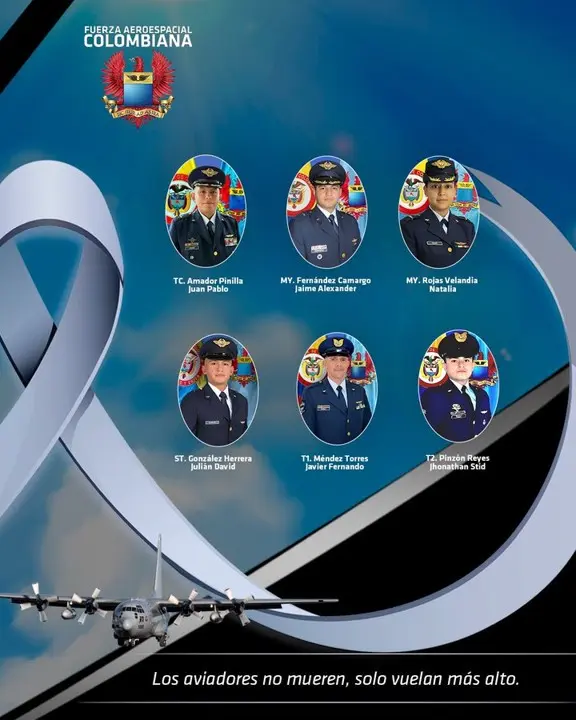 FAC revela identidad de 6 de los tripulantes del hércules accidentado en Puerto Leguizamo