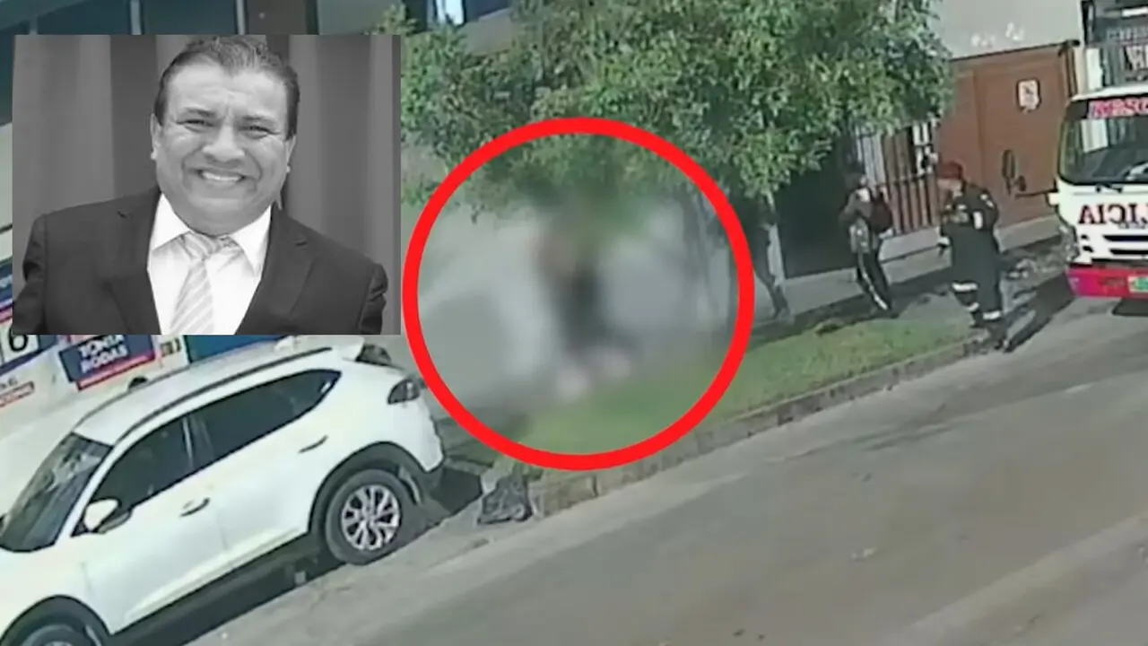 Momento en que el humorista es socorrido por sus familiares y vecinos