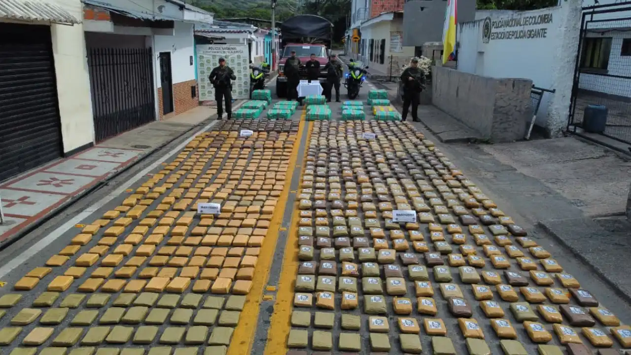 Camuflada entre semillas de piña: incautan más de 1,6 toneladas de marihuana en Huila