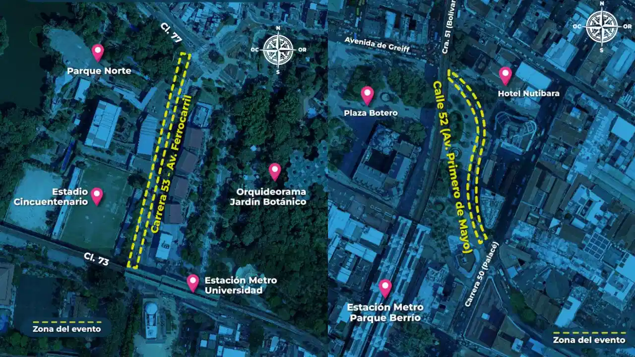 ¡Planifica hoy! Cierres de vías en Medellín por acontecimientos de esta semana