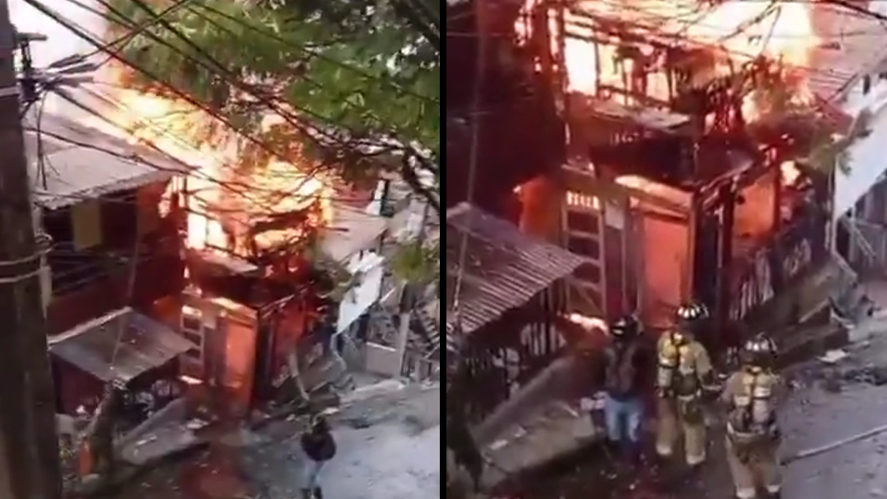 Incendio en el barrio Versalles de Manrique deja dos viviendas afectadas no se reportan lesionados