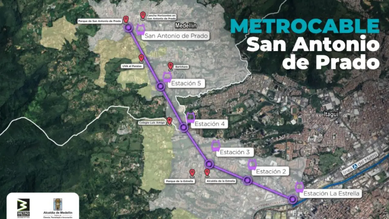 Medellín proyecta el metrocable más largo de la ciudad: conectará San Antonio de Prado con La Estrella