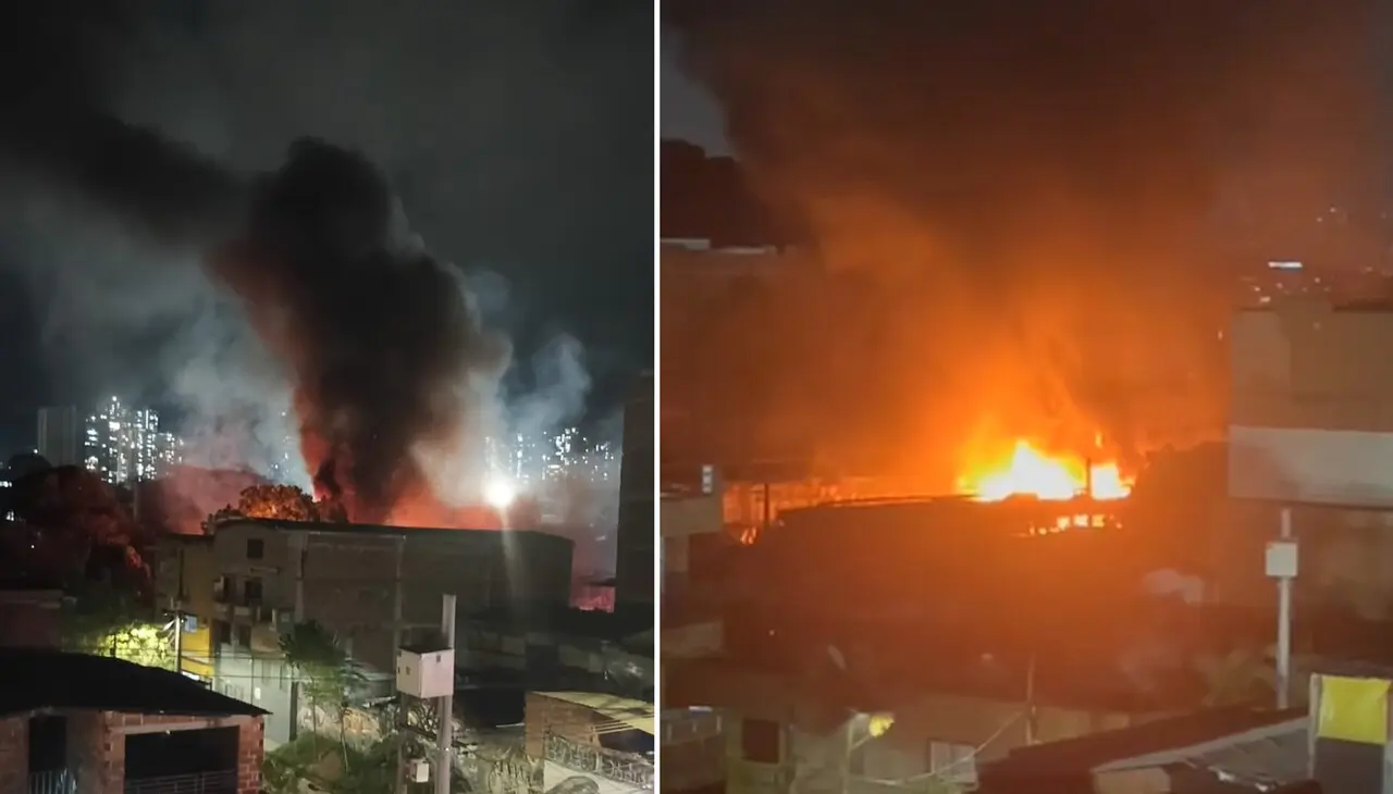 ¡Susto en Itagüí!: Bomberos logran contener un incendio estructural en parqueadero del sector Ditaires