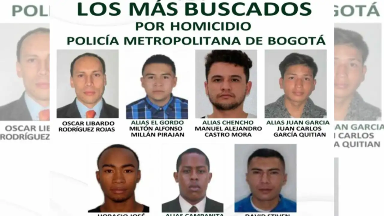¡Los tienen en la mira! Estos son los siete homicidas que forman parte del cartel de los más buscados en Bogotá