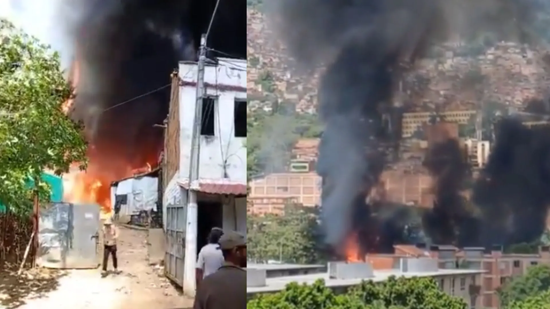 ¡Alarma en Medellín! Voraz incendio consumió gran parte de un inmueble en el barrio Boston
