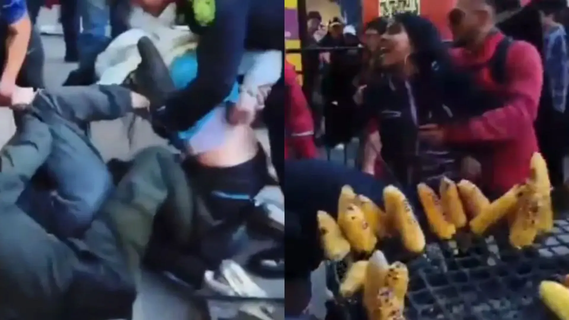 ¡Se armó la de Troya! Vendedoras ambulantes se fueron a los golpes en la entrada de la Feria del Libro en Bogotá