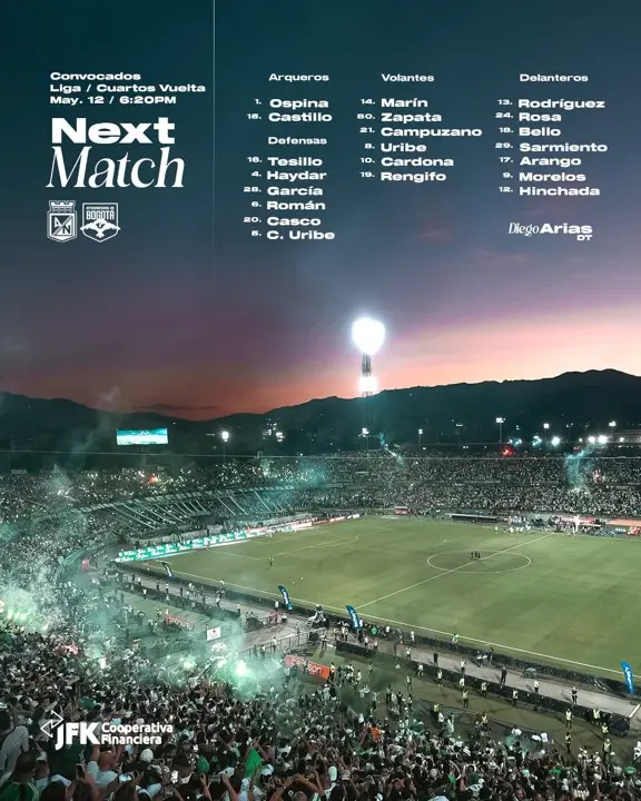 ¡Es HOY! Nacional espera el Atanasio lleno para el partido de vuelta de los Play off: descuentos hasta del 25 % 2 convocados de nacional mayo12
