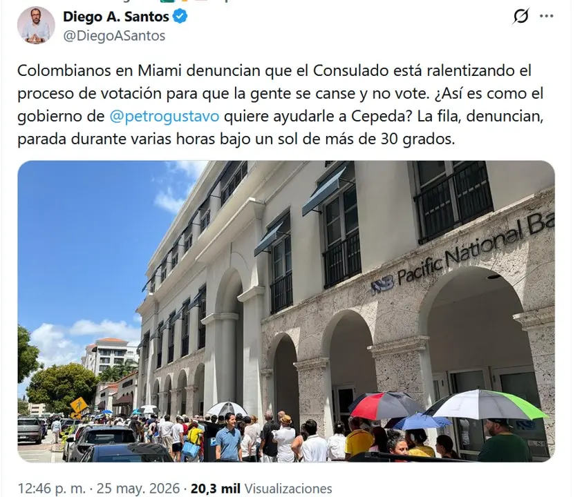 ¡Indignación en el exterior! Colombianos denuncian ineficiencia y «plan tortuga» en algunos consulados 2 elecciones miami
