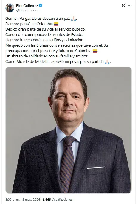 El sentido mensaje de Fico Gutiérrez tras la muerte de Germán Vargas Lleras 2 german vargas fico lamenta