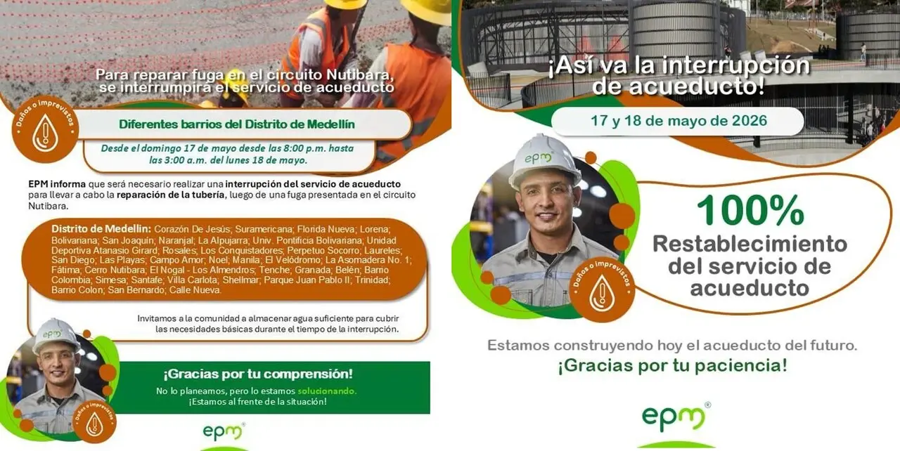 El agua vuelve al circuito de nutibara.