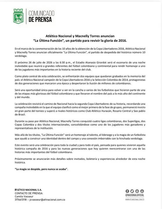 Nacional de 2016 vs. Selección Colombia de 2014: El partidazo para despedir a Macnelly Torres 2 macnelly copa libertadores retiro