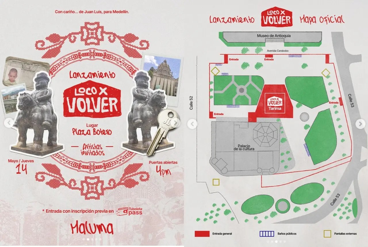 ¡Se dejó venir «loco x volver»! Así podrás ver a Maluma gratis: en la Plaza Botero 2 maluma loco por volver3