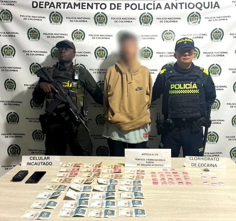Con bazuco, cocaína y marihuana y una «platica» en el bolsillo: capturado en Sonsón 2 sonson captura