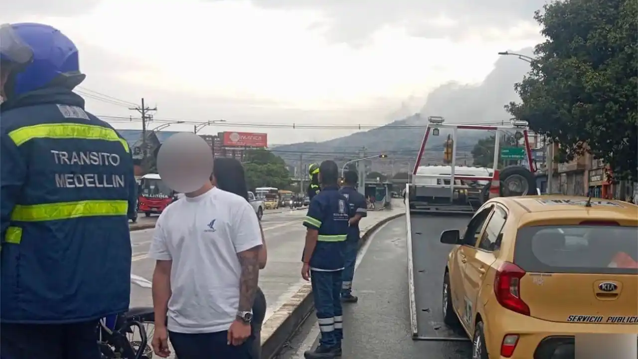 Se voló, armó caos y terminó capturado: taxista desató persecución en Medellín