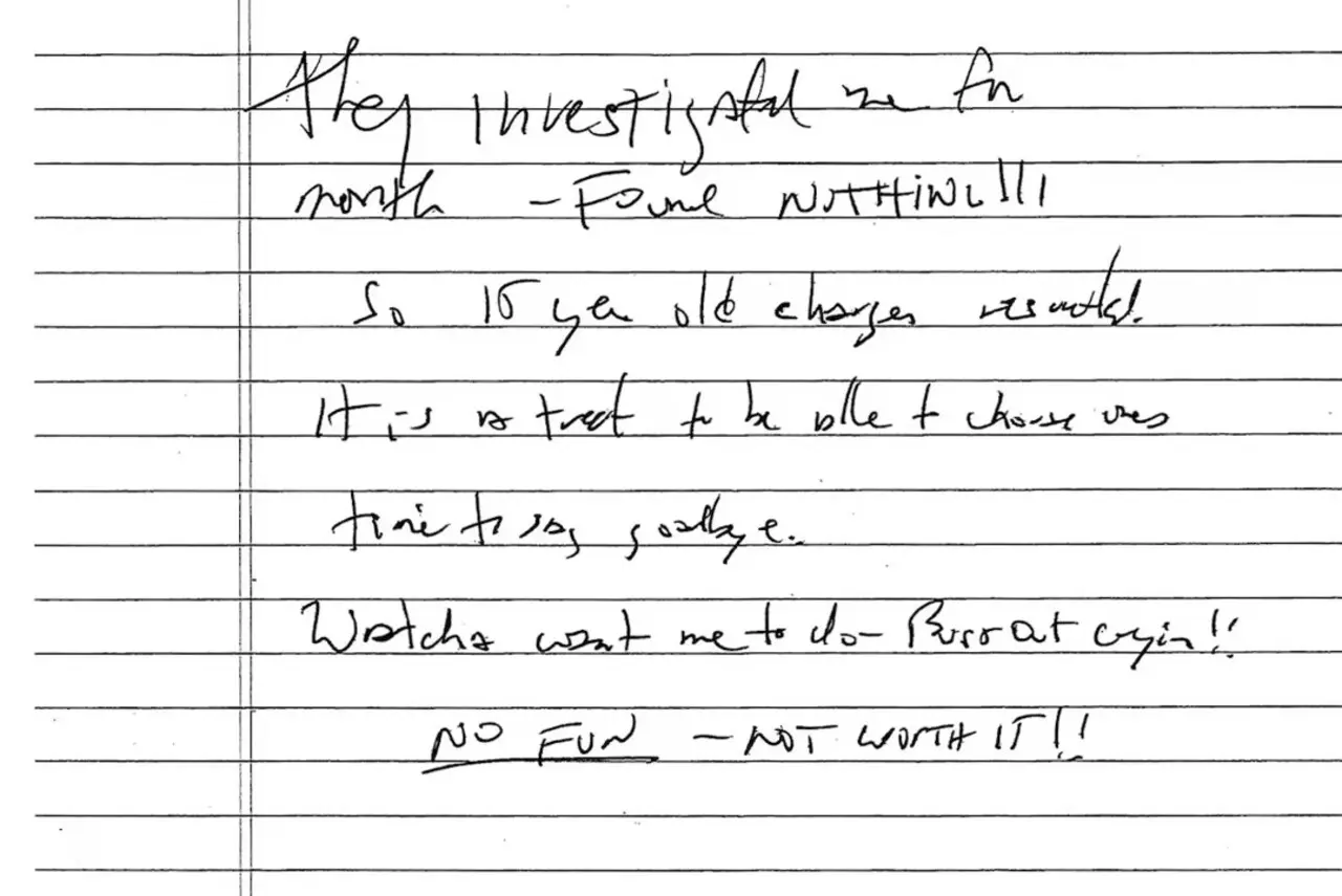 La supuesta nota de suicidio escrita por Jeffrey Epstein fue revelada en las últimas horas por el Gobierno de Estados Unidos