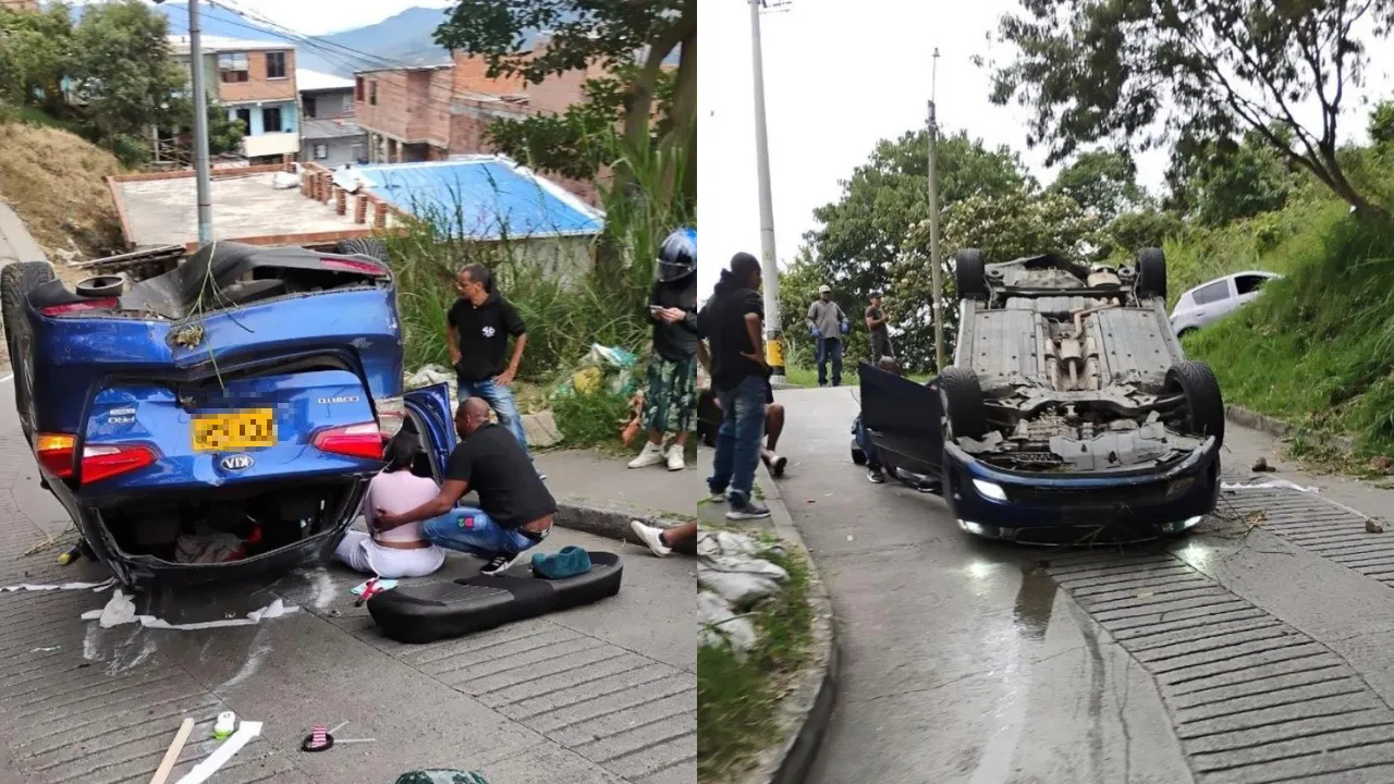 Aparatoso volcamiento en los Rieles del Picacho dejó cuatro personas heridas