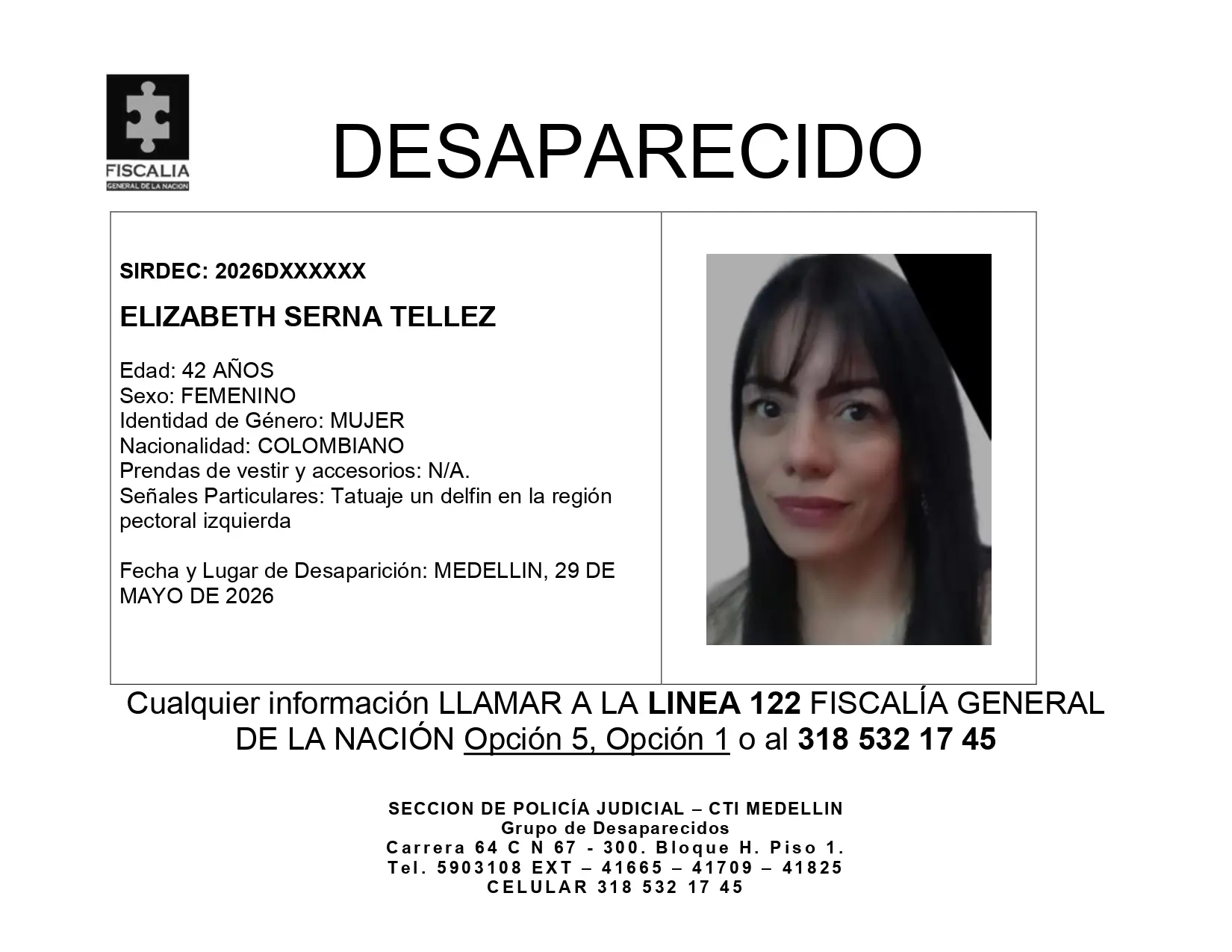 Desde el 29 de mayo no se conoce el paradero de Elizabeth Se