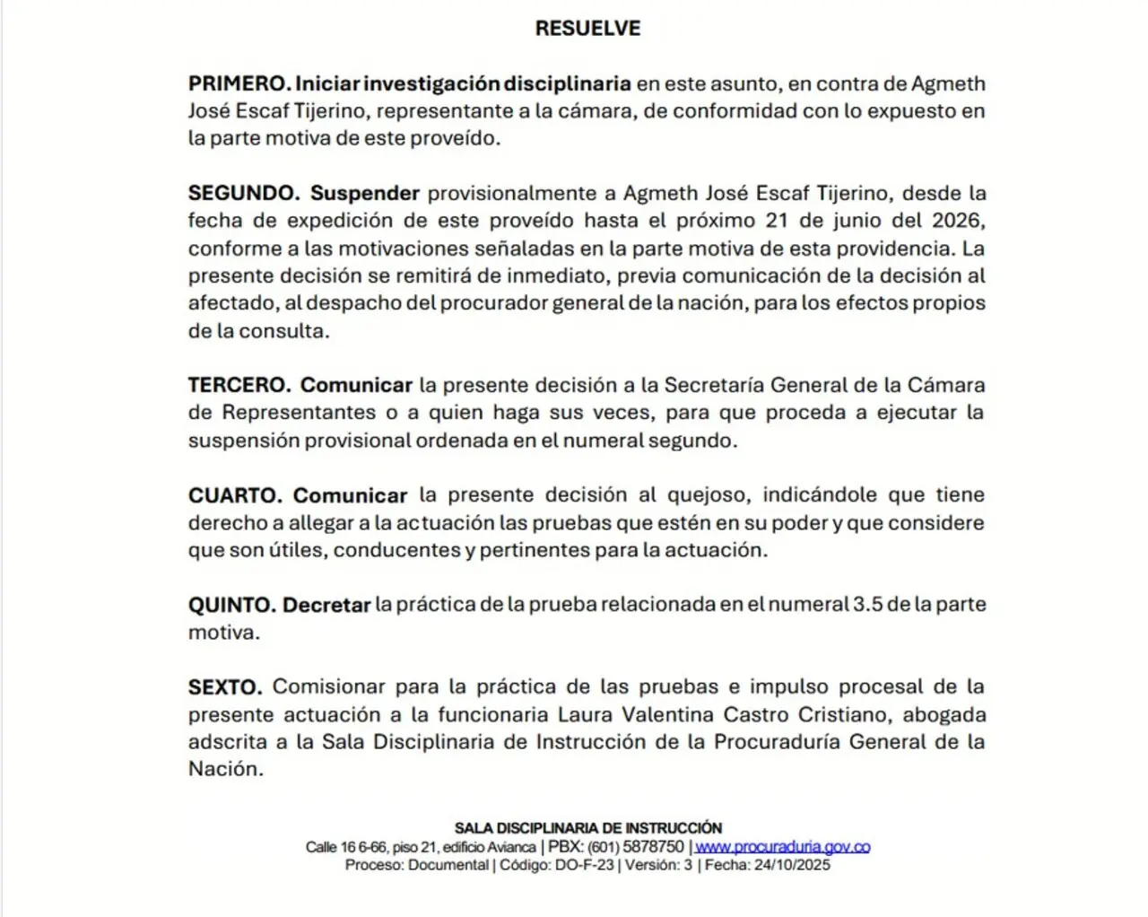 Procuraduría suspende al representante Agmeth Escaf por insultos a Abelardo de La Espriella 3 agmeth2 1