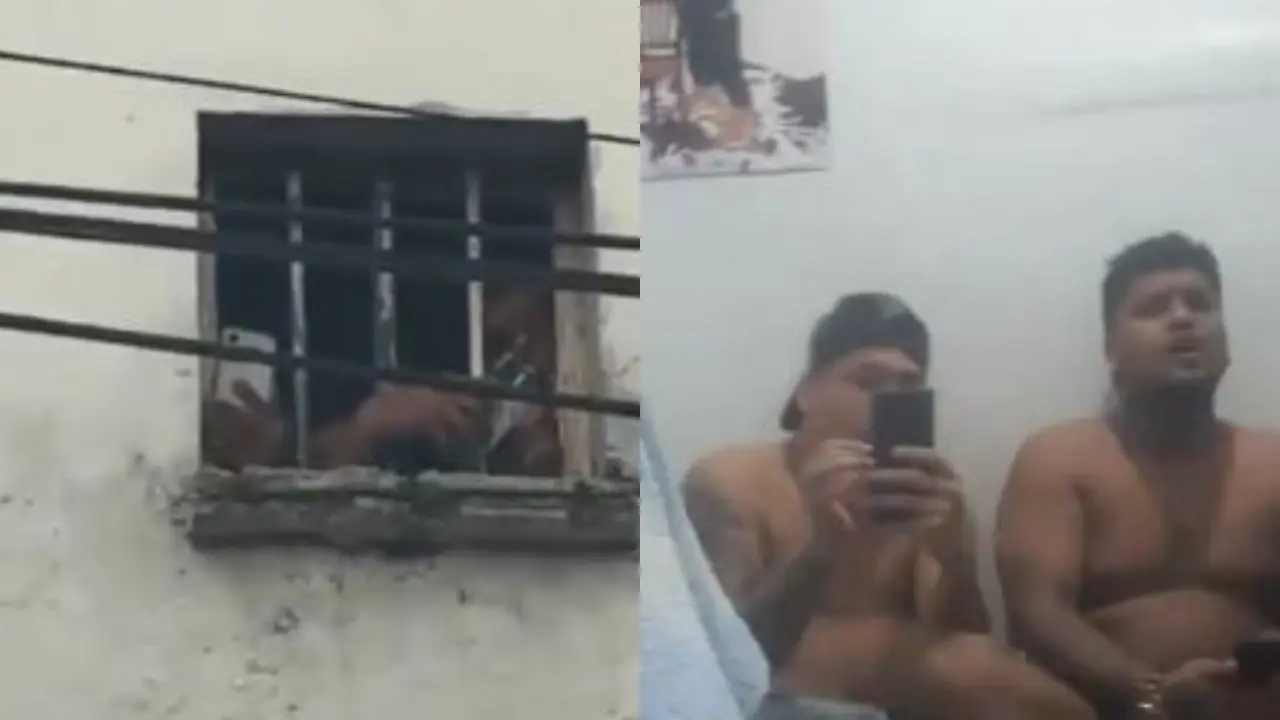 Presos de fiesta y con celular en mano: escándalo en cárcel de Barranquilla