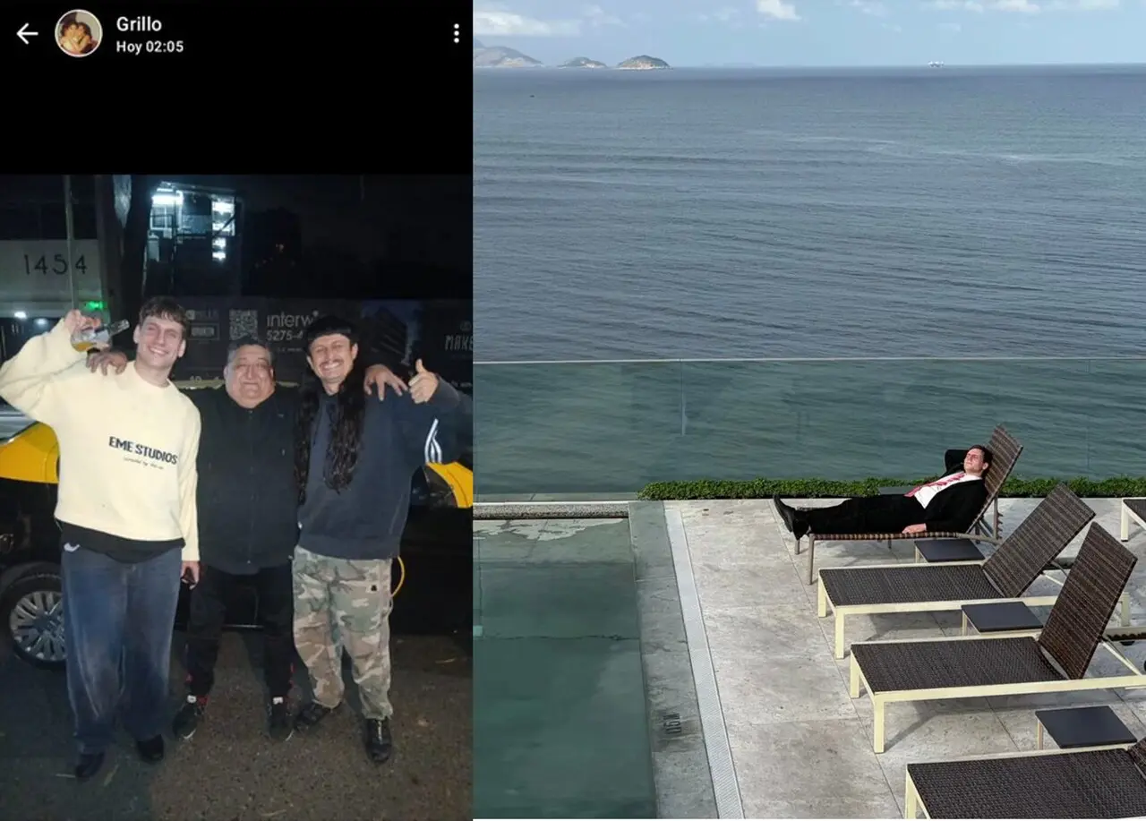 Estas serían las últimas fotos de Gaspi y Oliver Tree en Río: en una estaban juntos 2 Estas serían las últimas imagenes de Gaspi y Oliver Tree, horas antes de su muerte en un choque de helicópteros en Río de Janeiro. Fotos: Redes Sociales
