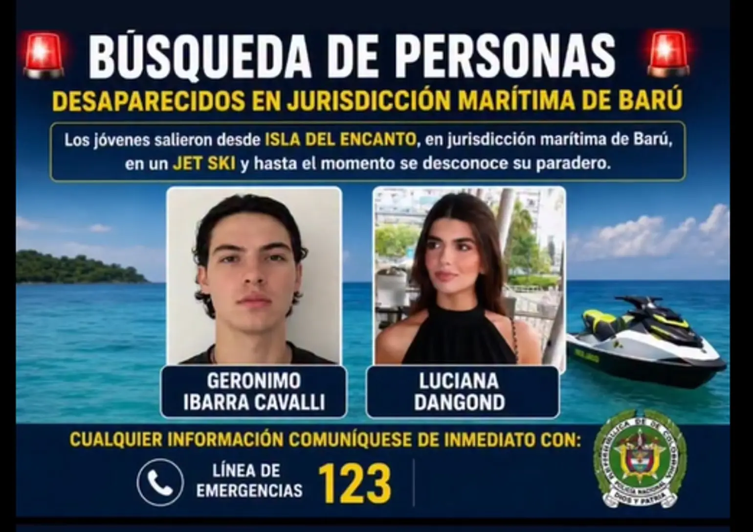 Aviso de búsqueda de Gerónimo Luciana