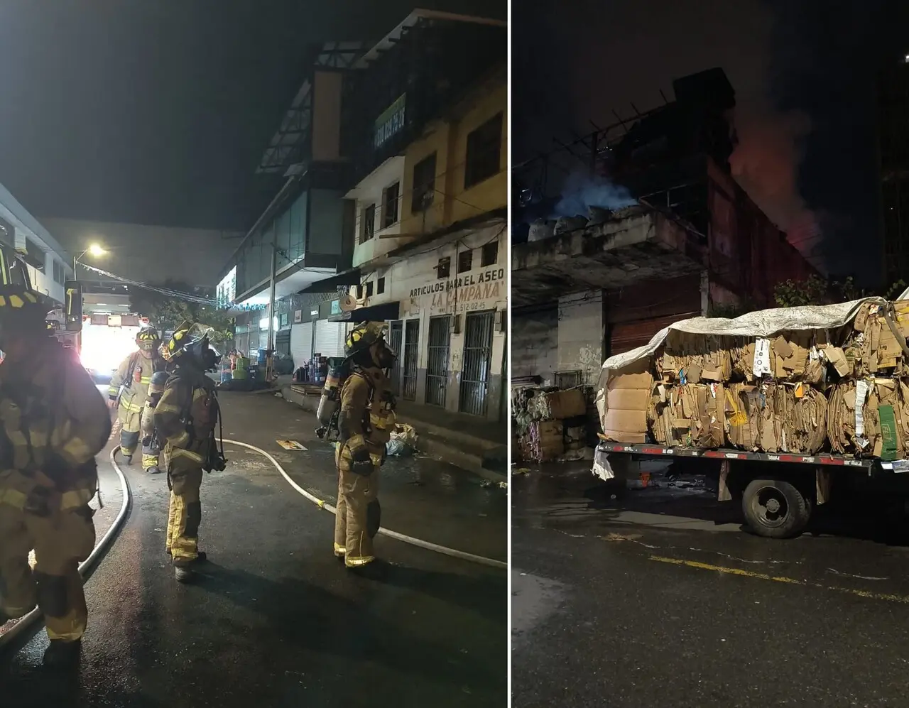 ¡Se prendió un recicladero! Bomberos rescatan dos personas de un incendio en el centro de Medellín 2 incendio en san juan1