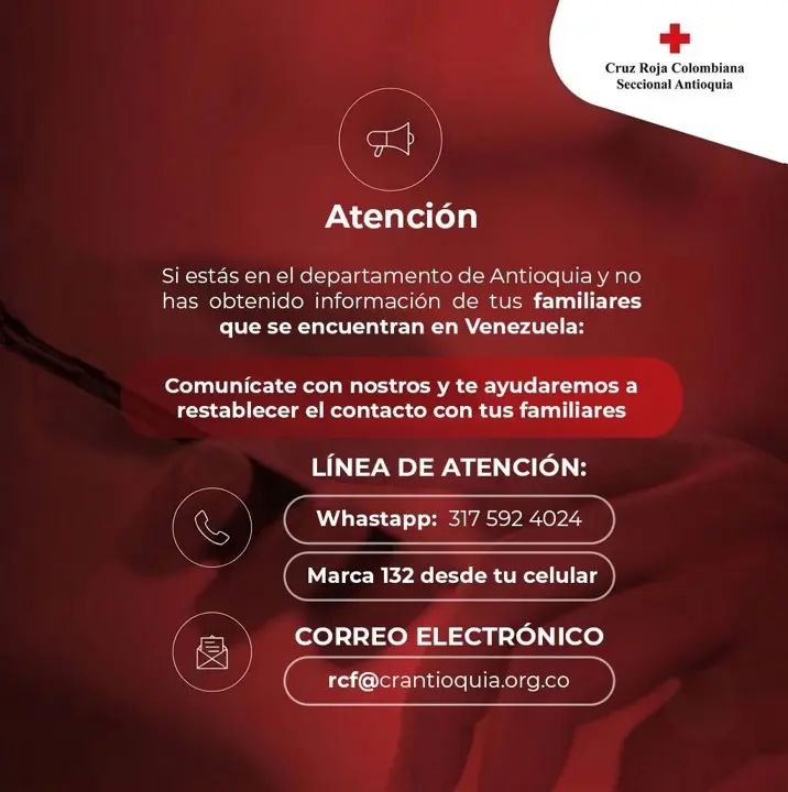 ¿Perdiste contacto con tu familia en Venezuela tras los terremotos? La Cruz Roja en Antioquia te ayuda a encontrarlos 2 venezolanos en antioquia