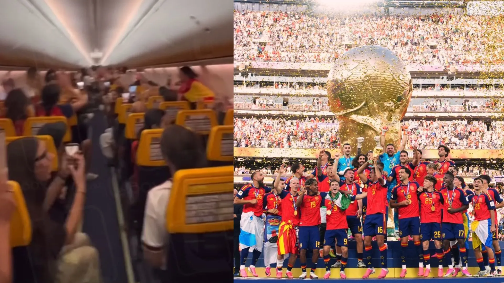¡El vuelo se convirtió en una fiesta! Hinchas festejaron a miles de metros de altura el triunfo de España 10 ¡El vuelo se convirtió en una fiesta! Hincas festejaron a miles de metros de altura el triunfo de España