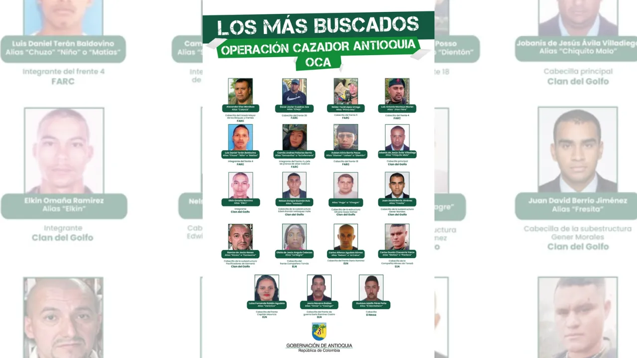 ¡Les pusieron rostro y precio! Estos son los 19 criminales más buscados de estructuras armadas ilegales en Antioquia 2 ¡Les pusieron rostro y precio! Estos son los 19 criminales más buscados de estructuras armadas ilegales en Antioquia