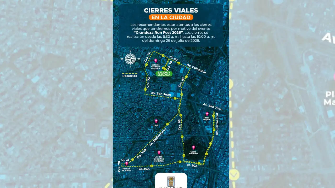 ¡Pilas conductores! Los cierres viales que paralizarán a Medellín este fin de semana 2 ¡Pilas conductores! Los cierres viales que paralizarán a Medellín este fin de semana