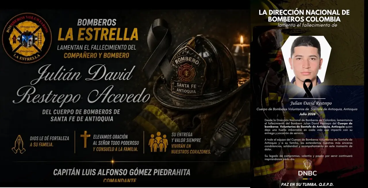 Tragedia en las vías: Bombero de Santa Fe de Antioquia murió en fatal accidente 3 julian david2