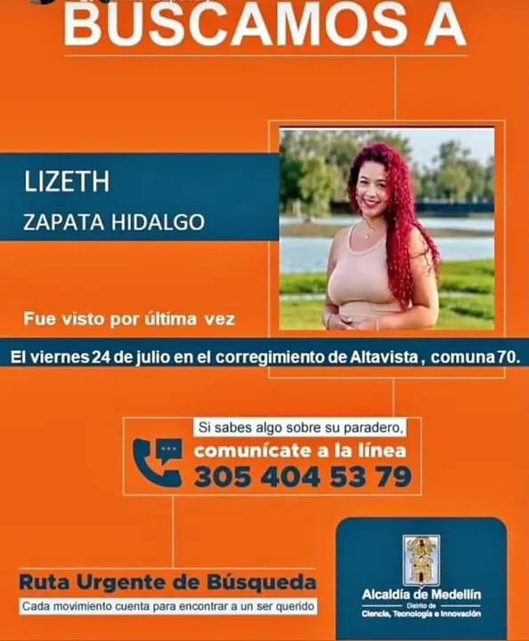 Búsqueda urgente en Altavista: Lizeth Zapata desapareció en medio de una crisis emocional y su familia pide ayuda 2 lizeth zapata volante