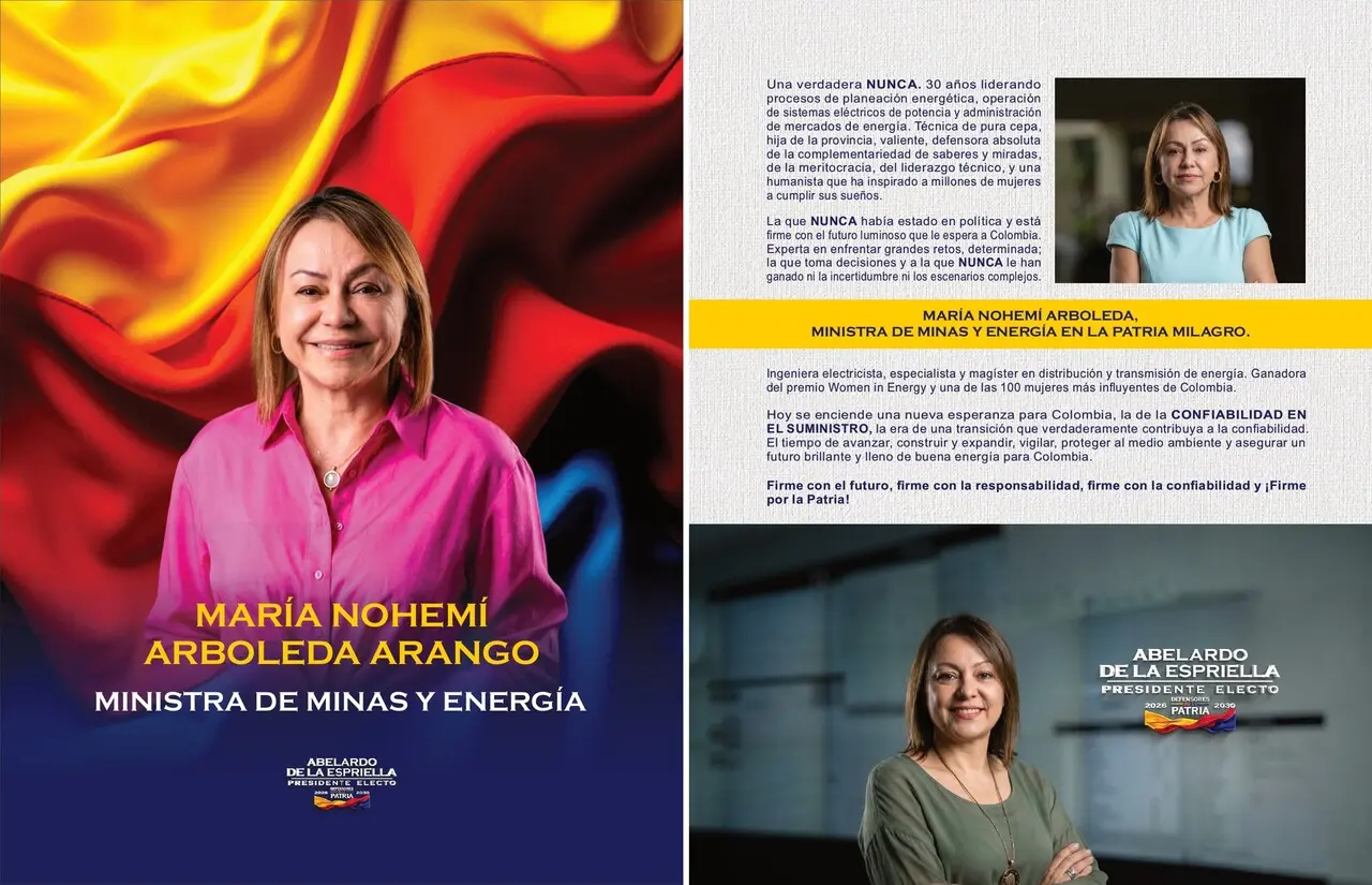 El presidente electo Abelardo De La Espriella designa a María Nohemí Arboleda como ministra de Minas y Energía 2 minminas1
