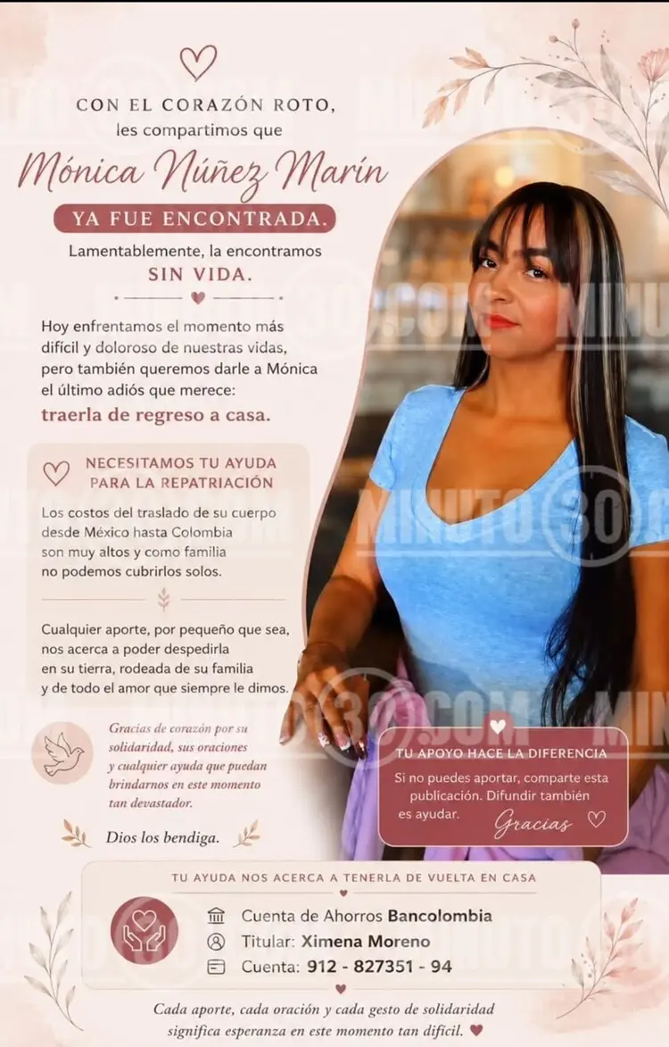 monica nunez repatriacion cuerpo