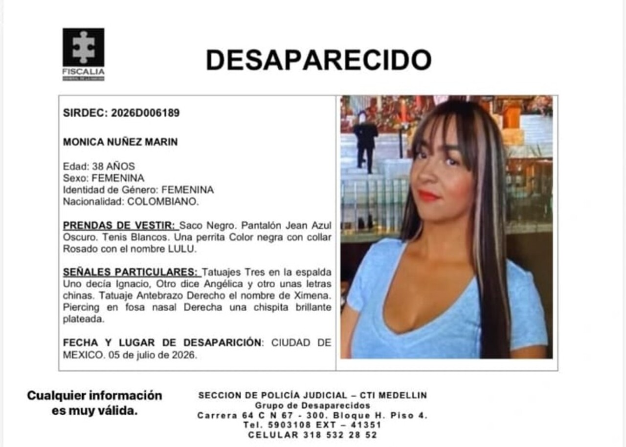 ¡Urgente! Buscamos a Mónica Núñez Marín, colombiana desaparecida tras abordar un taxi con su perrita en Ciudad de México 3 monica nunez volante