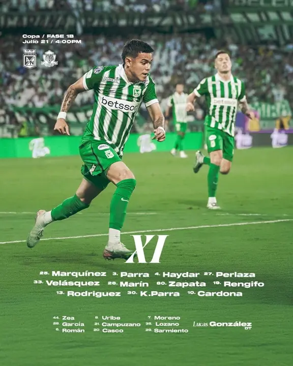 Empieza la era Lucas González: Atlético Nacional enfrenta a Tigres por Copa Colombia a puerta cerrada