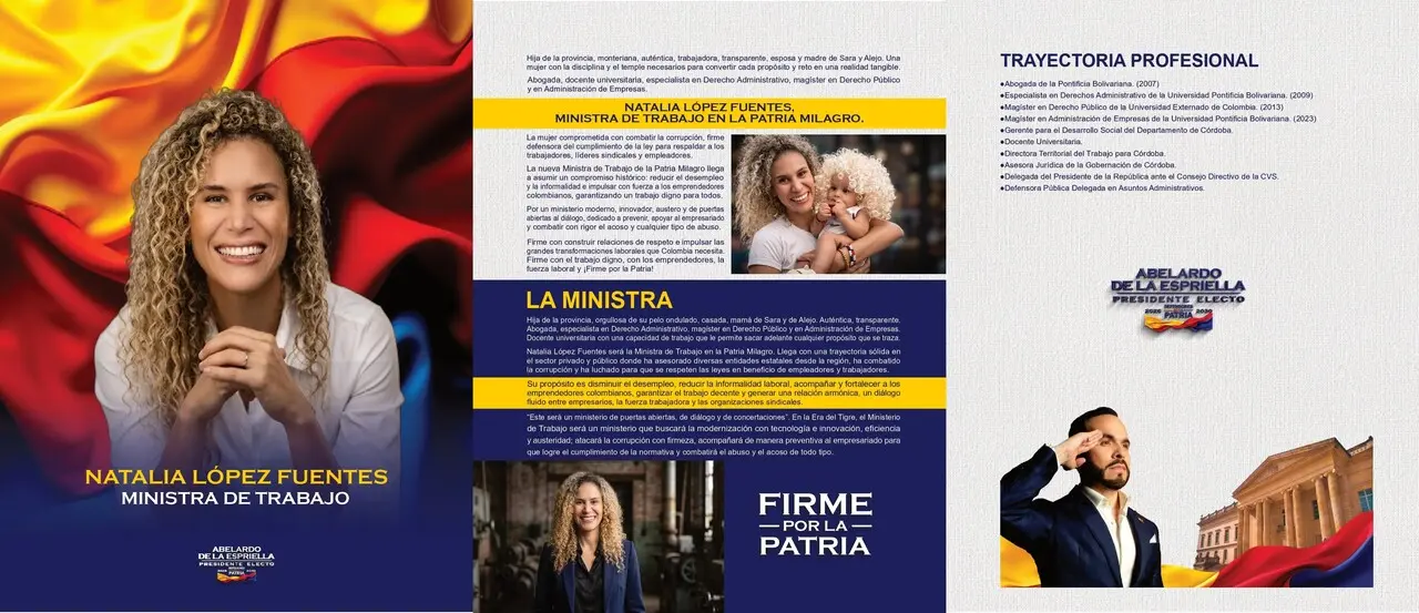 Natalia López Fuentes asumirá el Ministerio del Trabajo por designación del presidente electo Abelardo De La Espriella 2 natalia