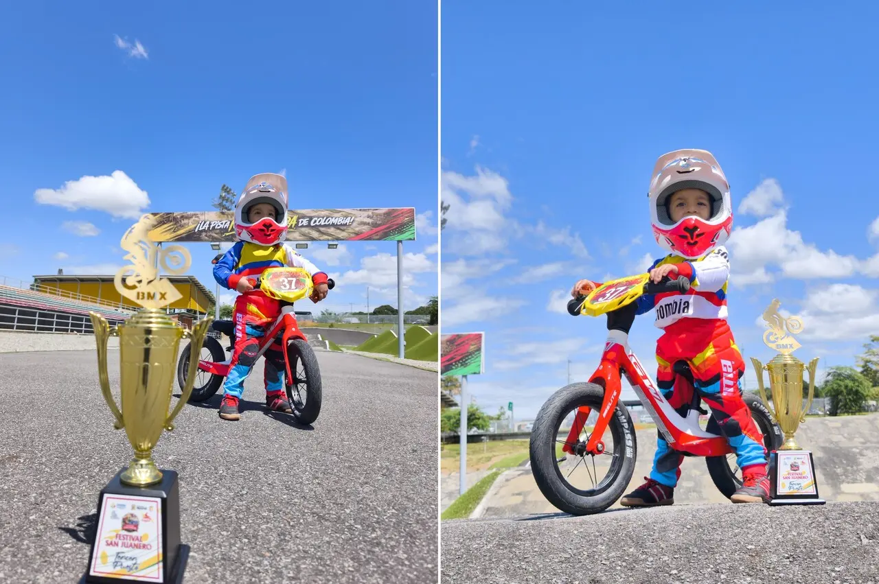Talento puro a los 2 añitos: así logró el «Rayo» Mosquera subirse al podio nacional de BMX en Ibagué 2 rayo1