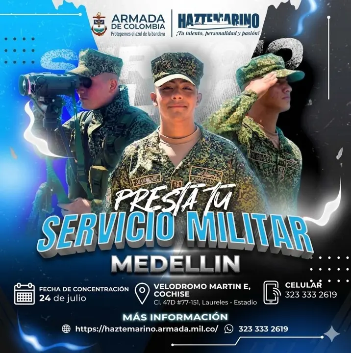 ¡Atención jóvenes en Medellín! La Armada Nacional abre jornada para definir la situación militar este mes de julio 2 servicio militar2