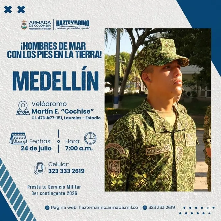 ¡Atención jóvenes en Medellín! La Armada Nacional abre jornada para definir la situación militar este mes de julio 3 servicio militar3