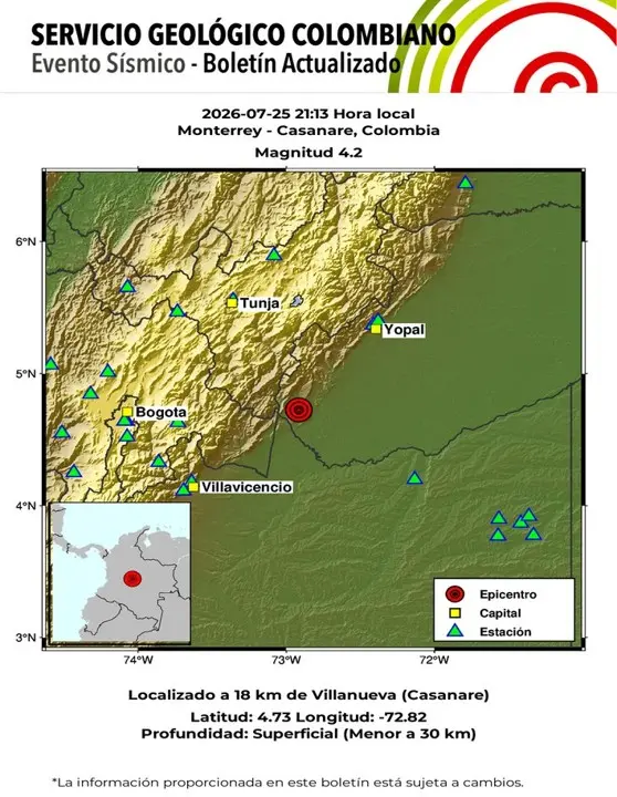 Fuerte temblor superficial sacudió a Colombia: se sintió en varios departamentos 2 sismo julio 25 9pm