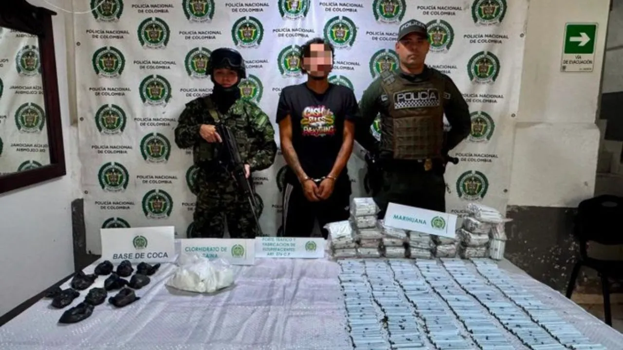 ¡Golpe a ‘La Miel’ en Amagá! Capturan a presunto integrante con más de 1.300 cigarrillos de marihuana