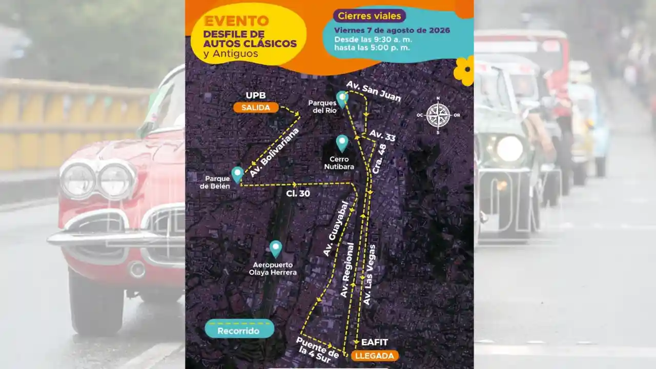 ¡Póngale ojo a la ruta! Estos son los bloqueos viales por el Desfile de Autos Clásicos este viernes 2 ¡Póngale ojo a la ruta! Estos son los bloqueos viales por el Desfile de Autos Clásicos este viernes